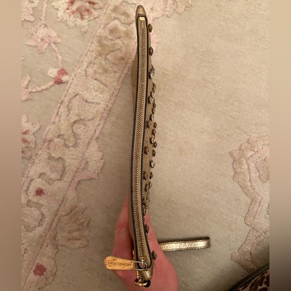 Michael Kors Gold Metallic Rhinestone Wristlet - Picture 8 of 16